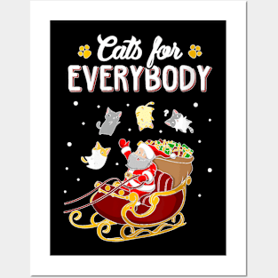 Cats For Everybody Ugly Christmas Cat Posters and Art